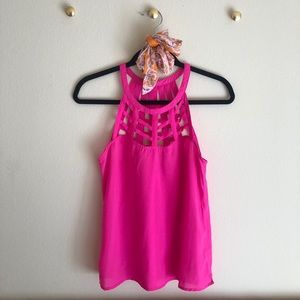 Bright Pink Tank with Fun Neckline